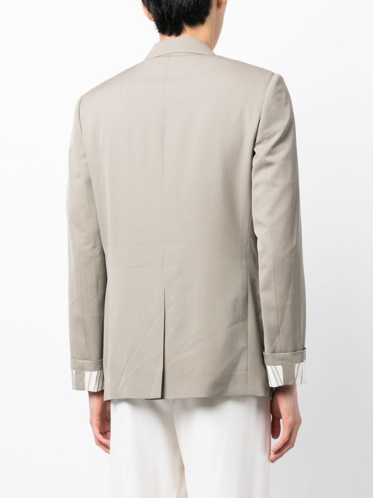 Neutral Single-breasted Wool Blazer