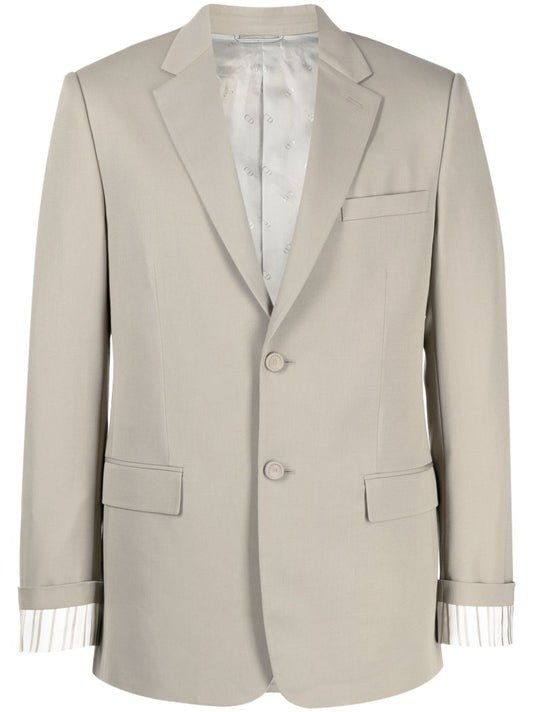 Neutral Single-breasted Wool Blazer
