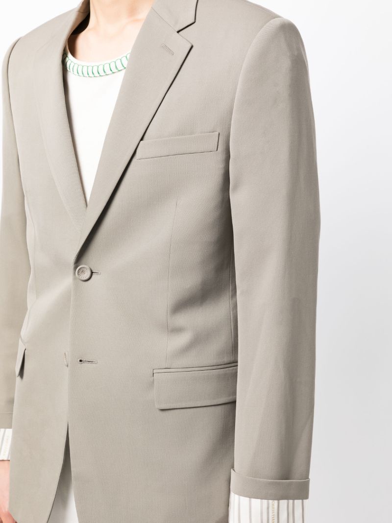 Neutral Single-breasted Wool Blazer