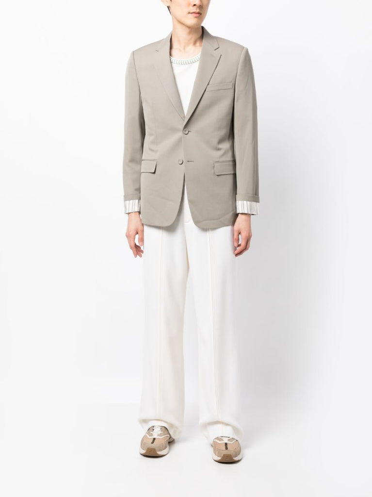 Neutral Single-breasted Wool Blazer