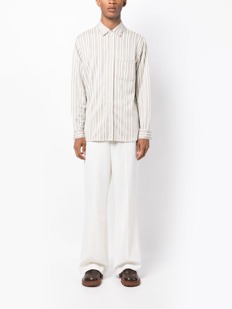 Neutral Striped Long Sleeve Shirt
