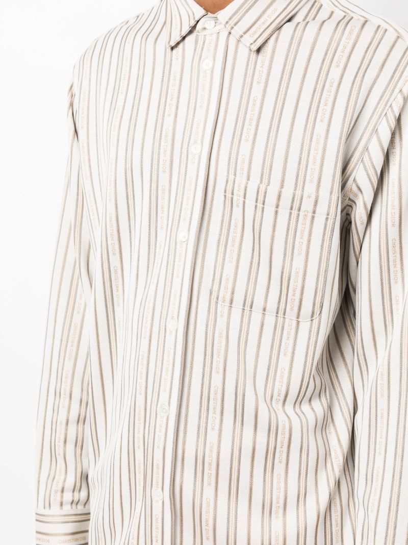 Neutral Striped Long Sleeve Shirt