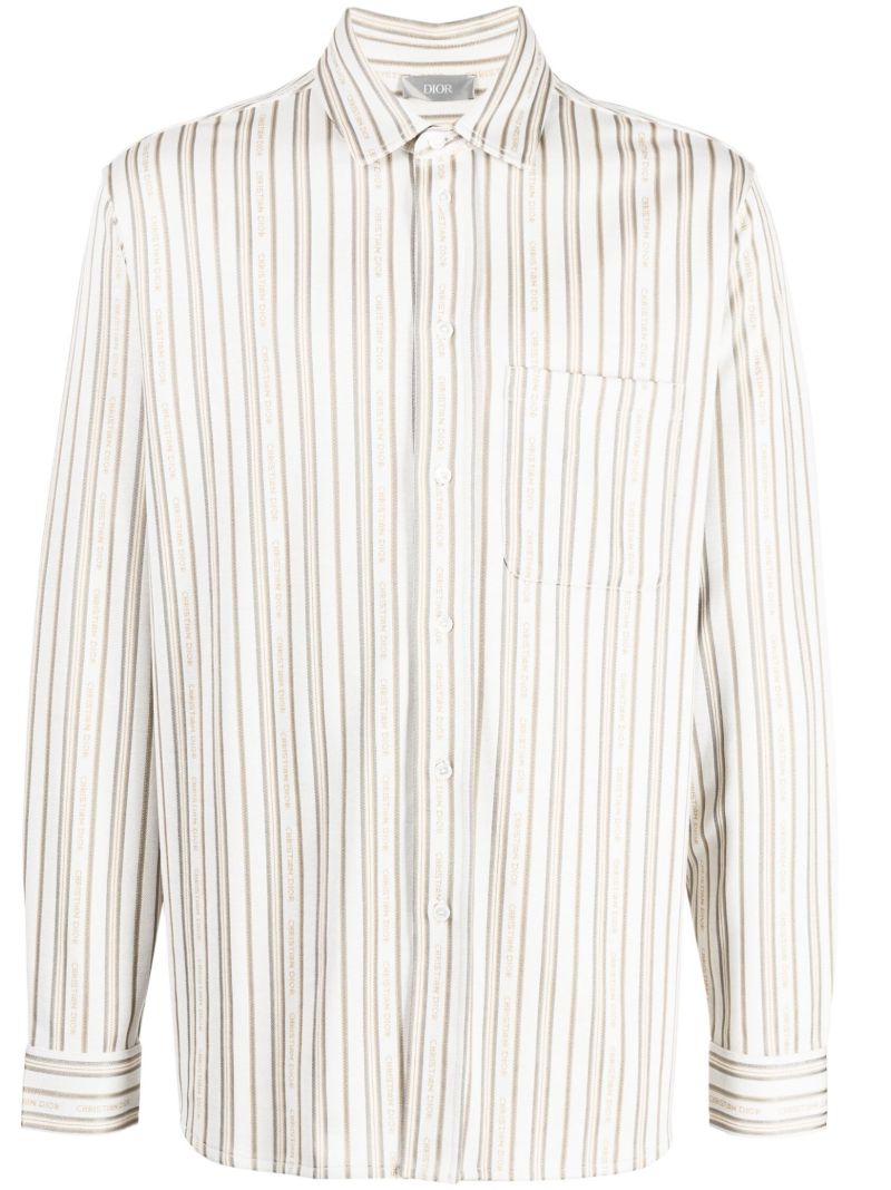 Neutral Striped Long Sleeve Shirt