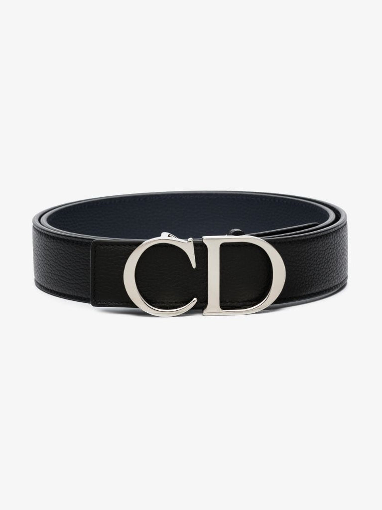 Black Cd Buckle Reversible Leather Belt