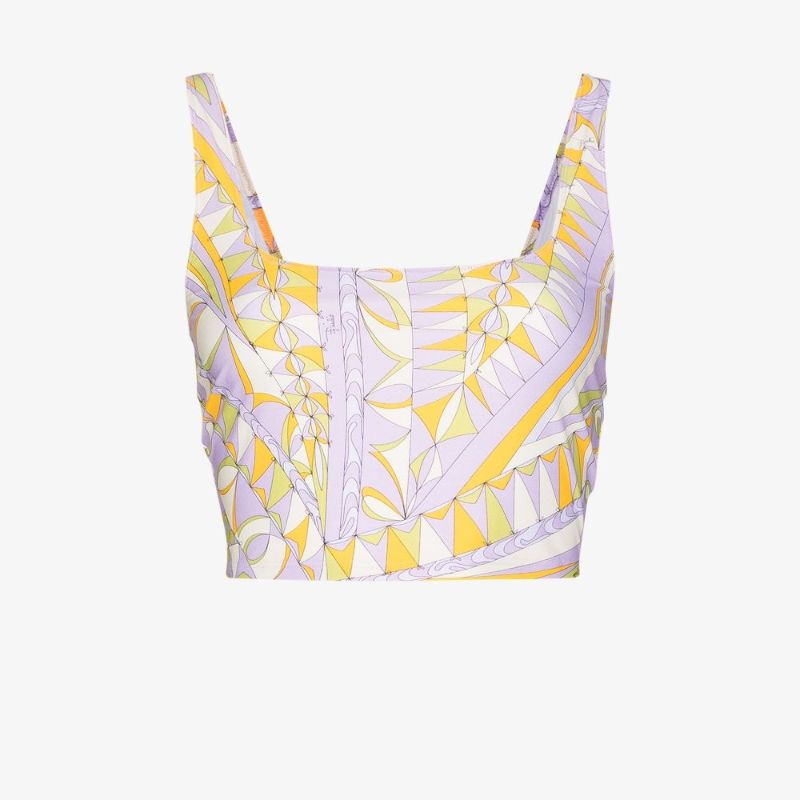 Bandierine Print Performance Crop Top