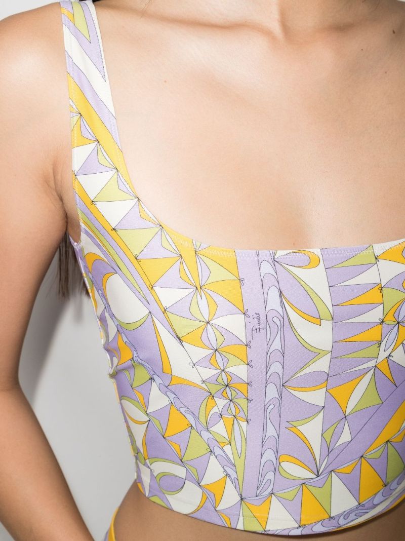 Bandierine Print Performance Crop Top