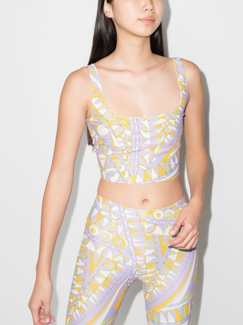 Bandierine Print Performance Crop Top