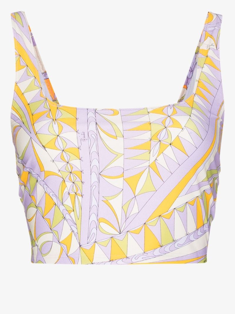 Bandierine Print Performance Crop Top