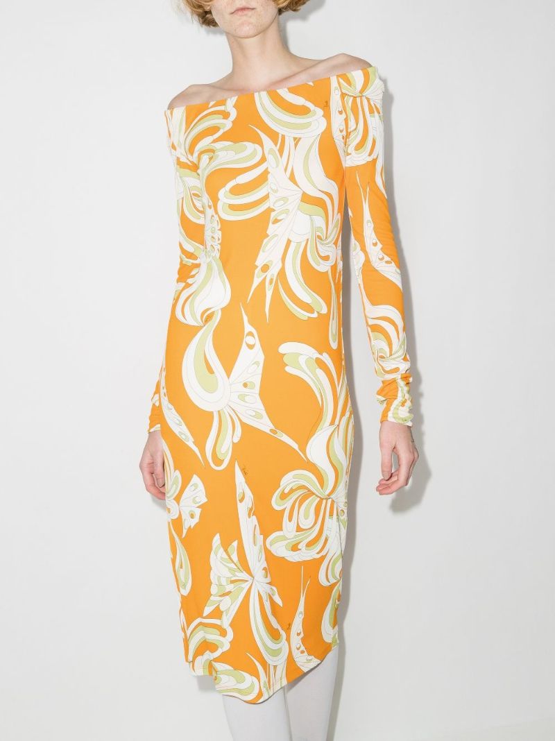 Farfalle Print Midi Dress