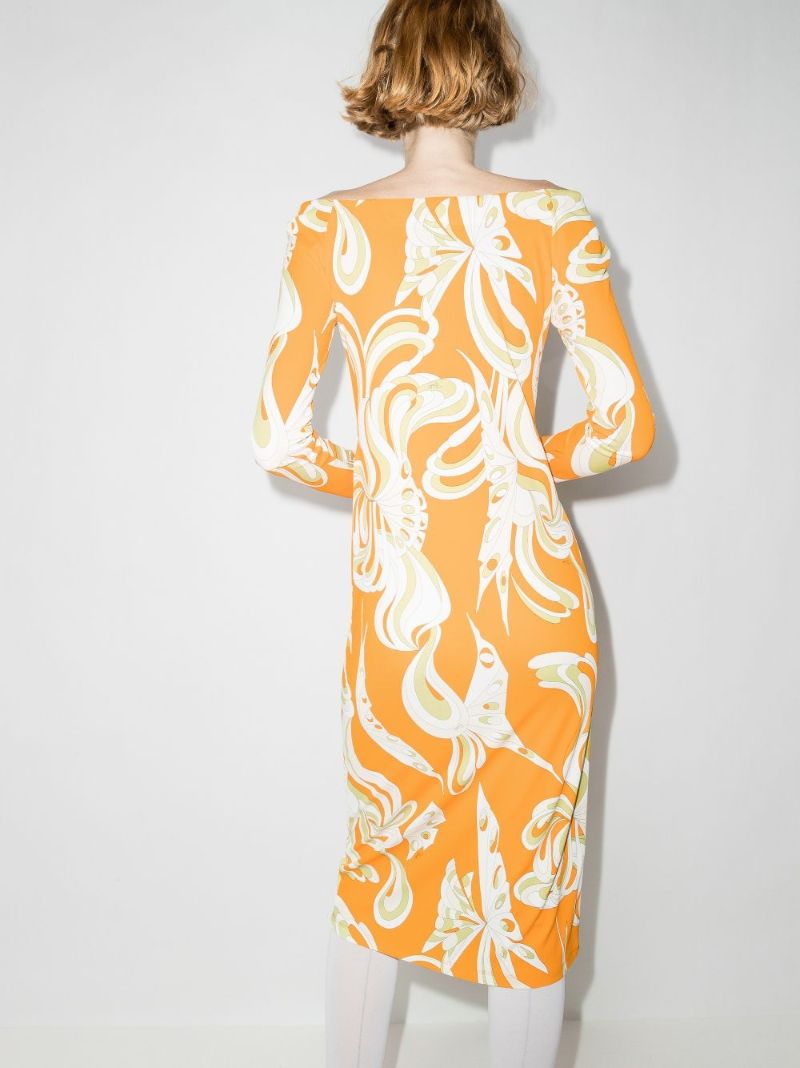 Farfalle Print Midi Dress