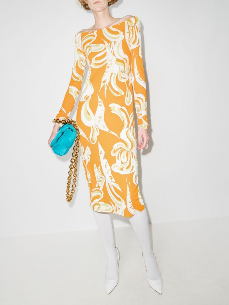 Farfalle Print Midi Dress