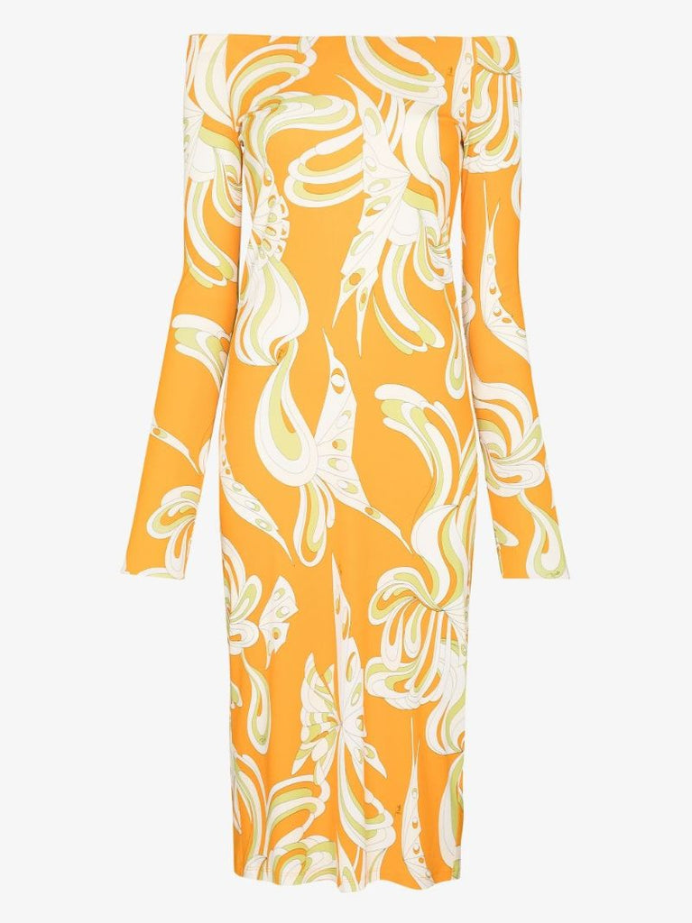 Farfalle Print Midi Dress