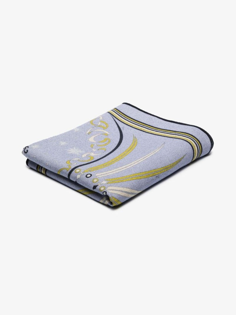 Blue Astrolabio-print Wool Blanket