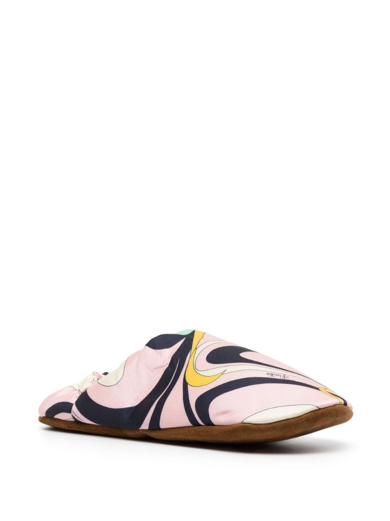 Pink Onde Twill Silk Slippers