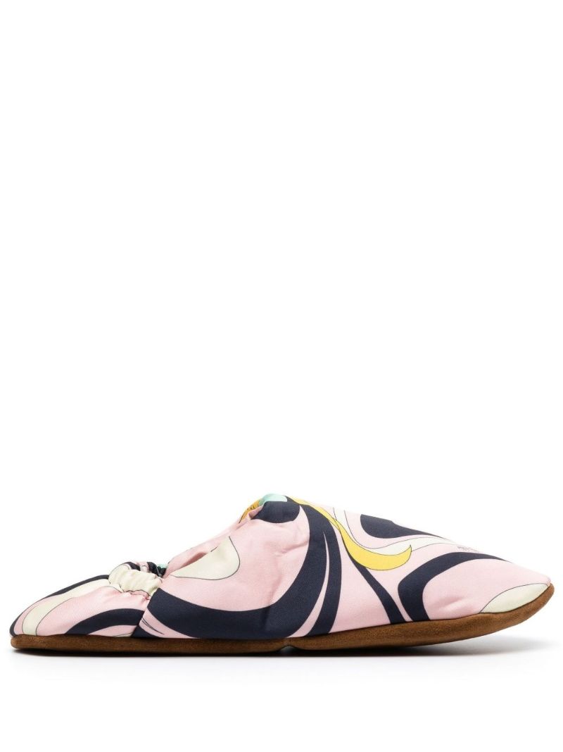 Pink Onde Twill Silk Slippers