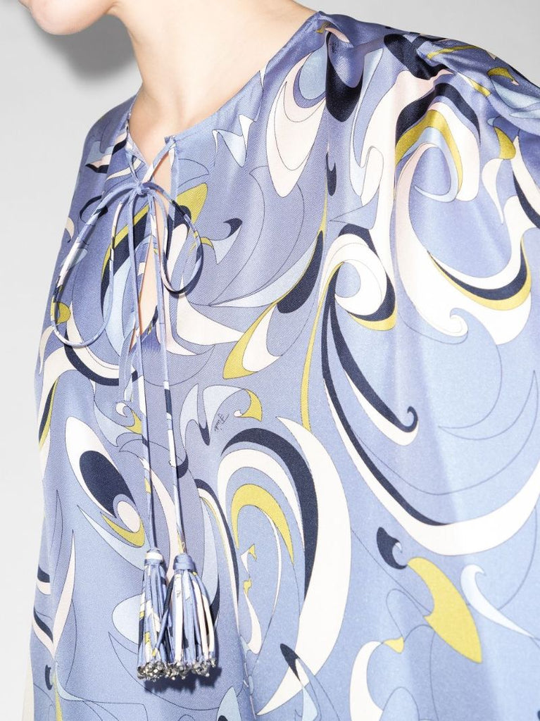 Itinerari Print Silk Kaftan Dress