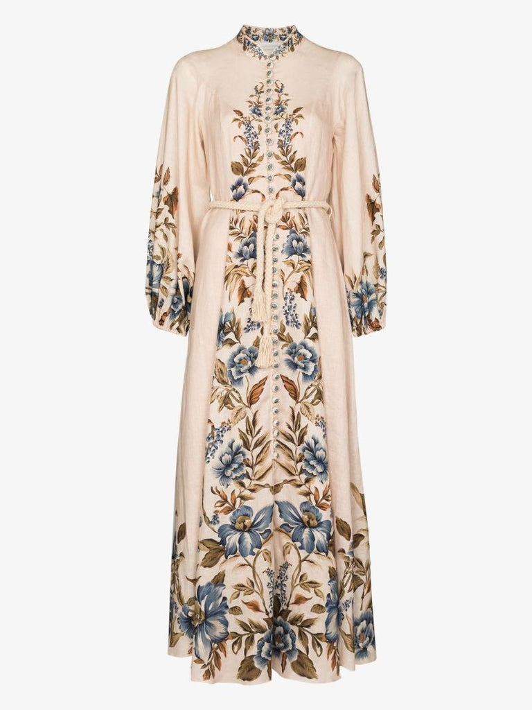 Floral-print Tunic Maxi Dress