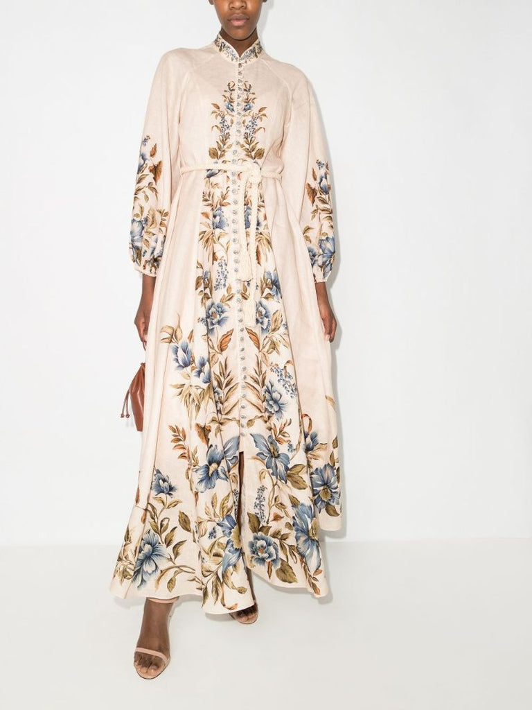 Floral-print Tunic Maxi Dress