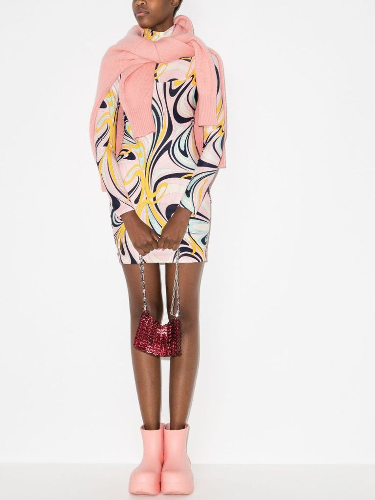 Onde Print Cutout Mini Dress