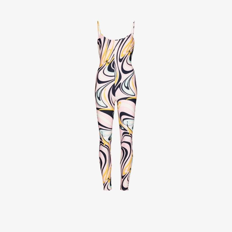 Onde Print Fitted Jumpsuit