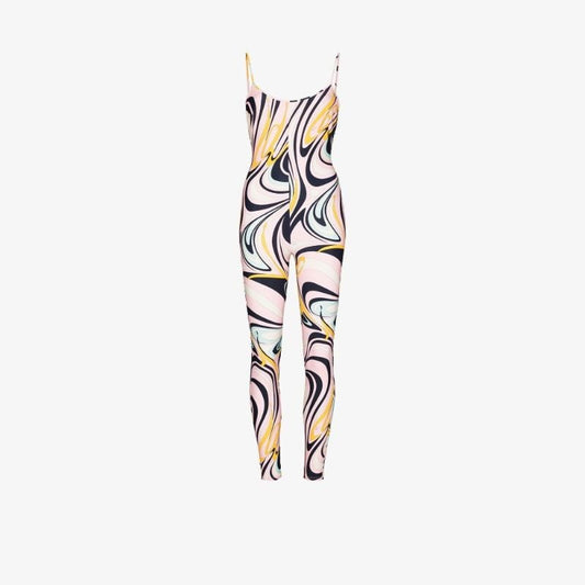 Onde Print Fitted Jumpsuit