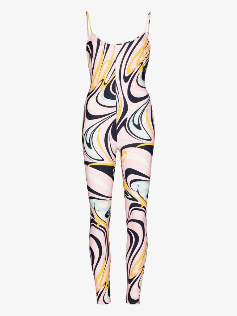 Onde Print Fitted Jumpsuit