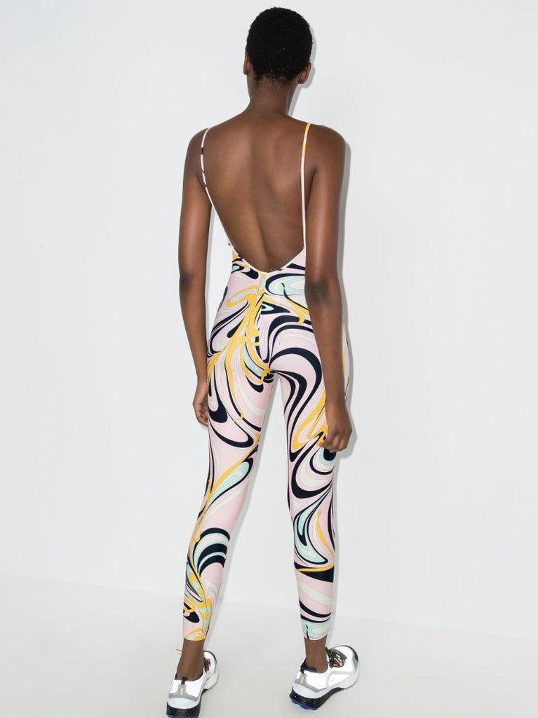 Onde Print Fitted Jumpsuit