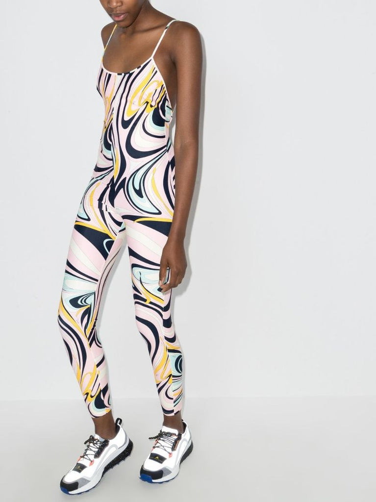 Onde Print Fitted Jumpsuit