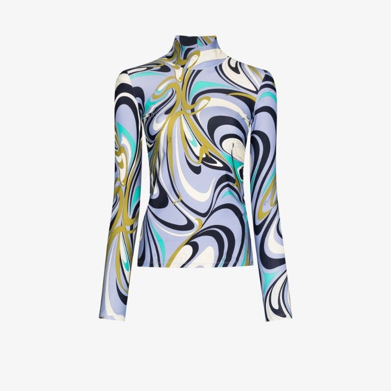 Onde Print Long Sleeve Top