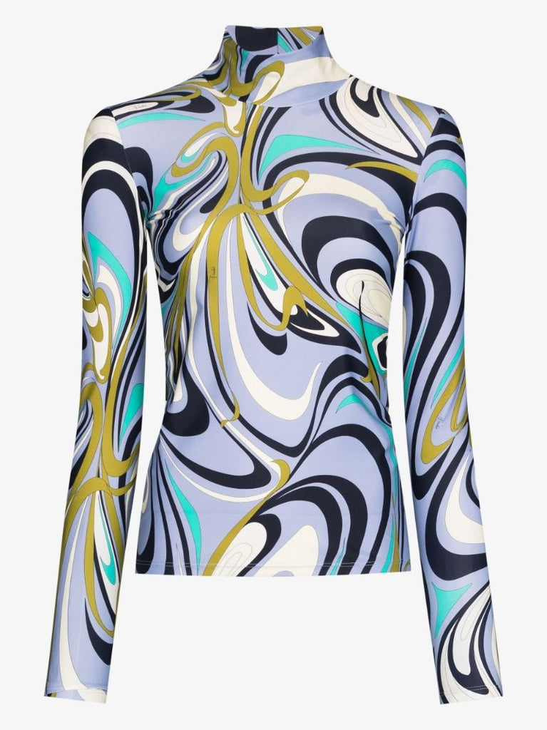 Onde Print Long Sleeve Top