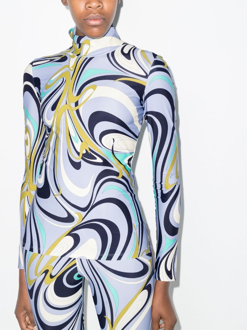 Onde Print Long Sleeve Top