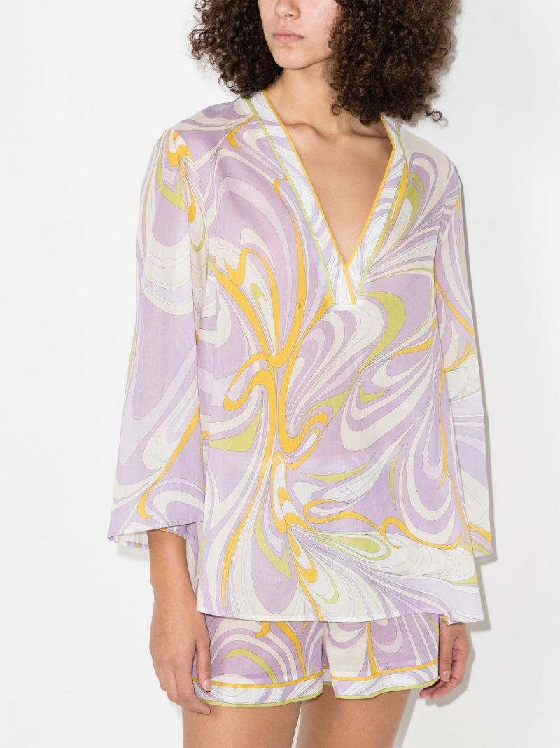 Onde Print Cotton Top