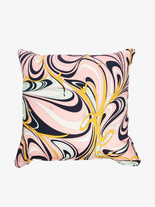 Pink Onde Print Square Cushion