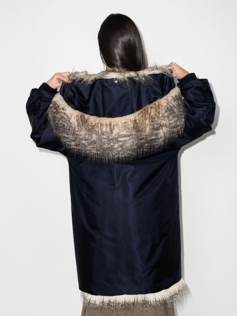 Faux Fur Trim Parka Coat
