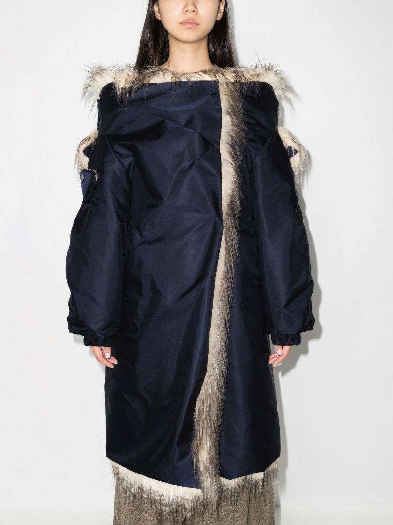 Faux Fur Trim Parka Coat