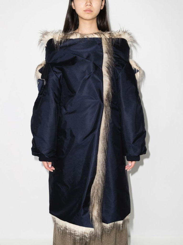 Faux Fur Trim Parka Coat