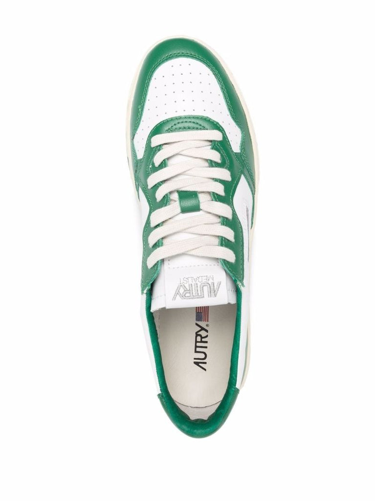 White Medalist Leather Sneakers