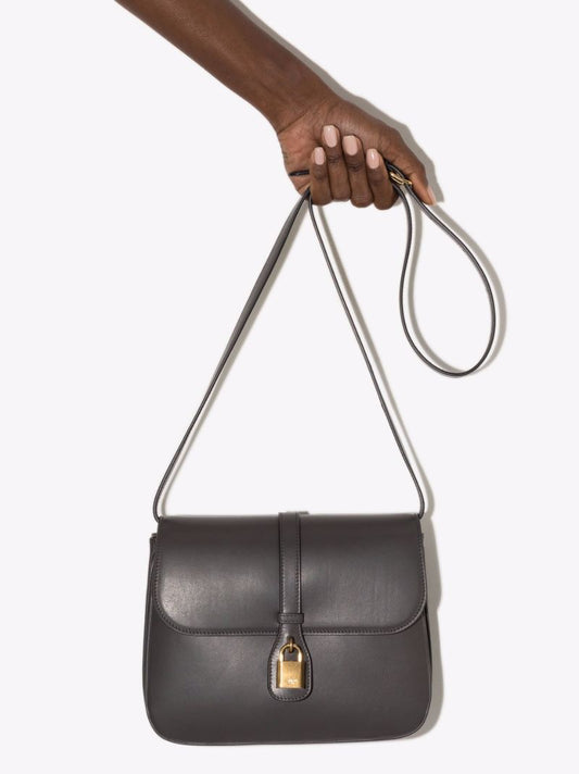 Grey Tabou Medium Leather Shoulder Bag