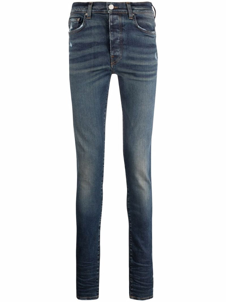 Blue Washed Skinny-cut Jeans