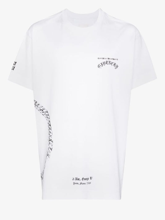 Chain Logo Cotton T-shirt