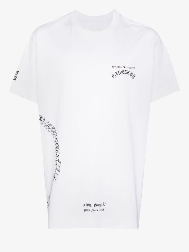 Chain Logo Cotton T-shirt