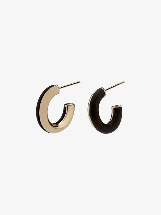 Gold Tone Jamie Wood Hoop Earrings