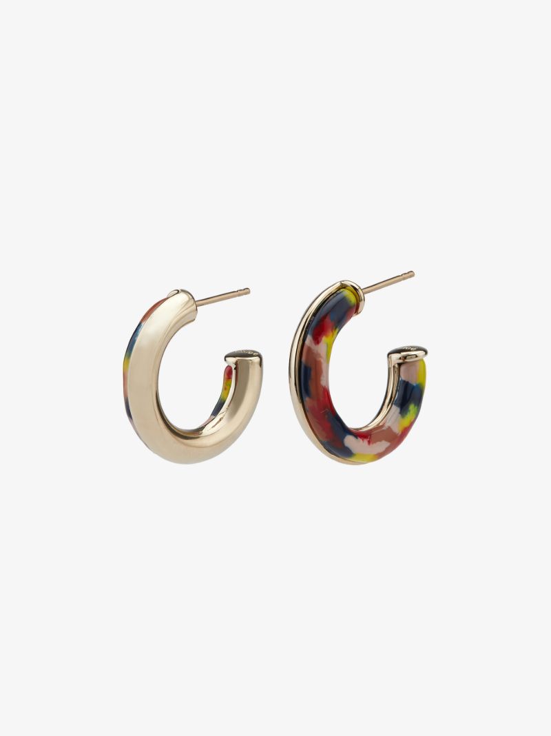 Gold Tone Jamie Printed Hoop Earrings