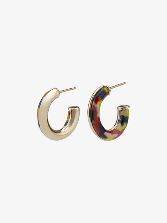 Gold Tone Jamie Printed Hoop Earrings