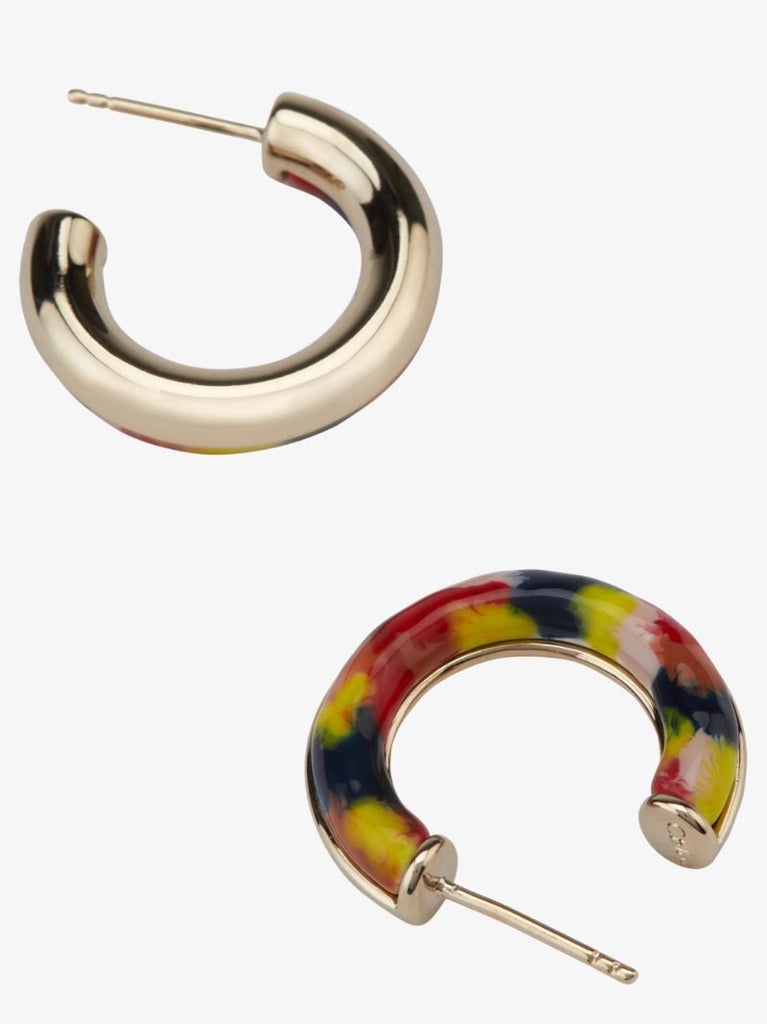 Gold Tone Jamie Printed Hoop Earrings