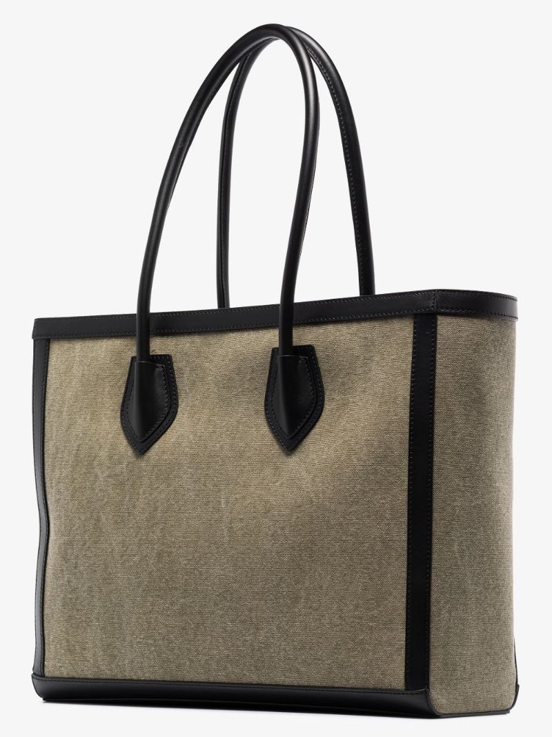 Khaki B-army Canvas Tote Bag