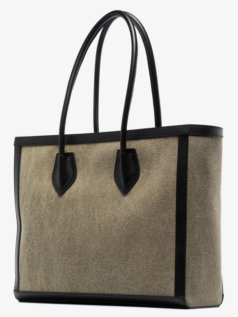 Khaki B-army Canvas Tote Bag