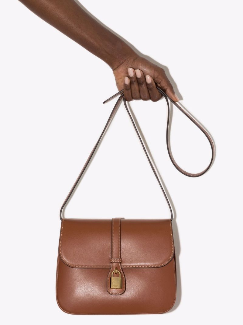 Brown Tabou Padlock Leather Shoulder Bag