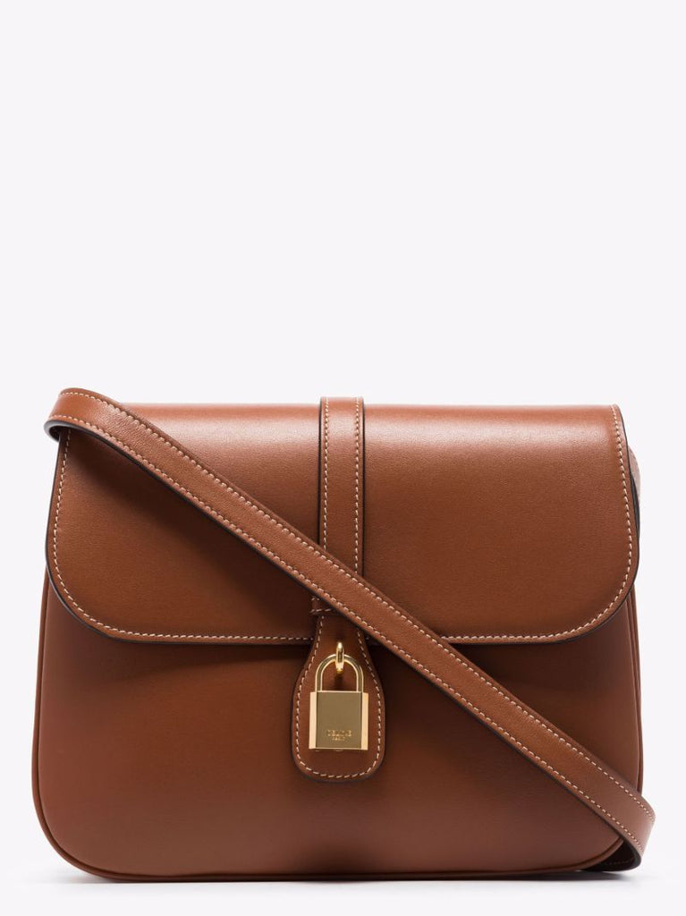 Brown Tabou Padlock Leather Shoulder Bag