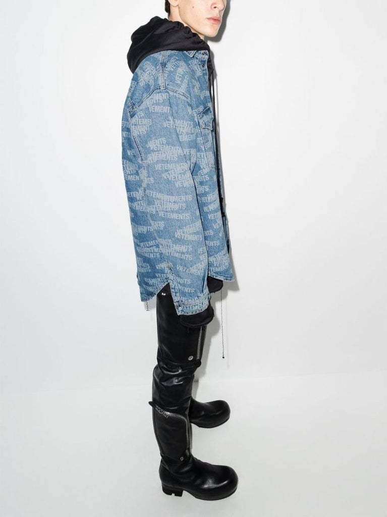 Stamped Logo Denim Shirt